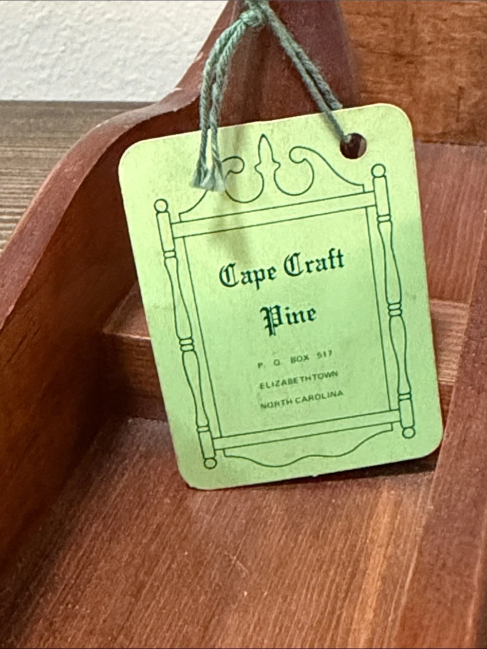 Vintage Cape Craft Pine Wooden Organizer Desktop Caddy Rustic Farmhouse Entryway